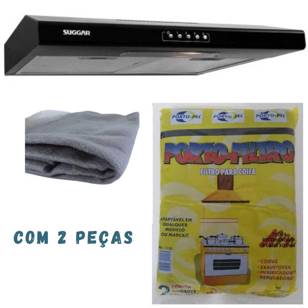 2 Unidades Filtro Depurador Exaustor De Ar 80 X 60 Para Até 6 Bocas