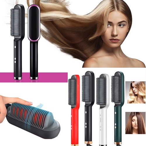 Escova Alisadora Anion Hair Pro 3 em 1 ORIGINAL, Secador, Chapinha e Modelador de Cachos Bivolt