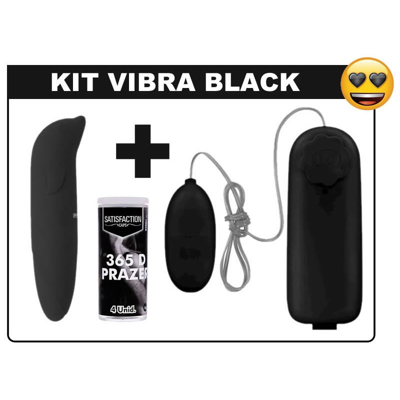 Kit Vibra Black Vibrador Golfinho Bullet Vibrador Bolinha Explosivas Sex Shop Produtos 1988