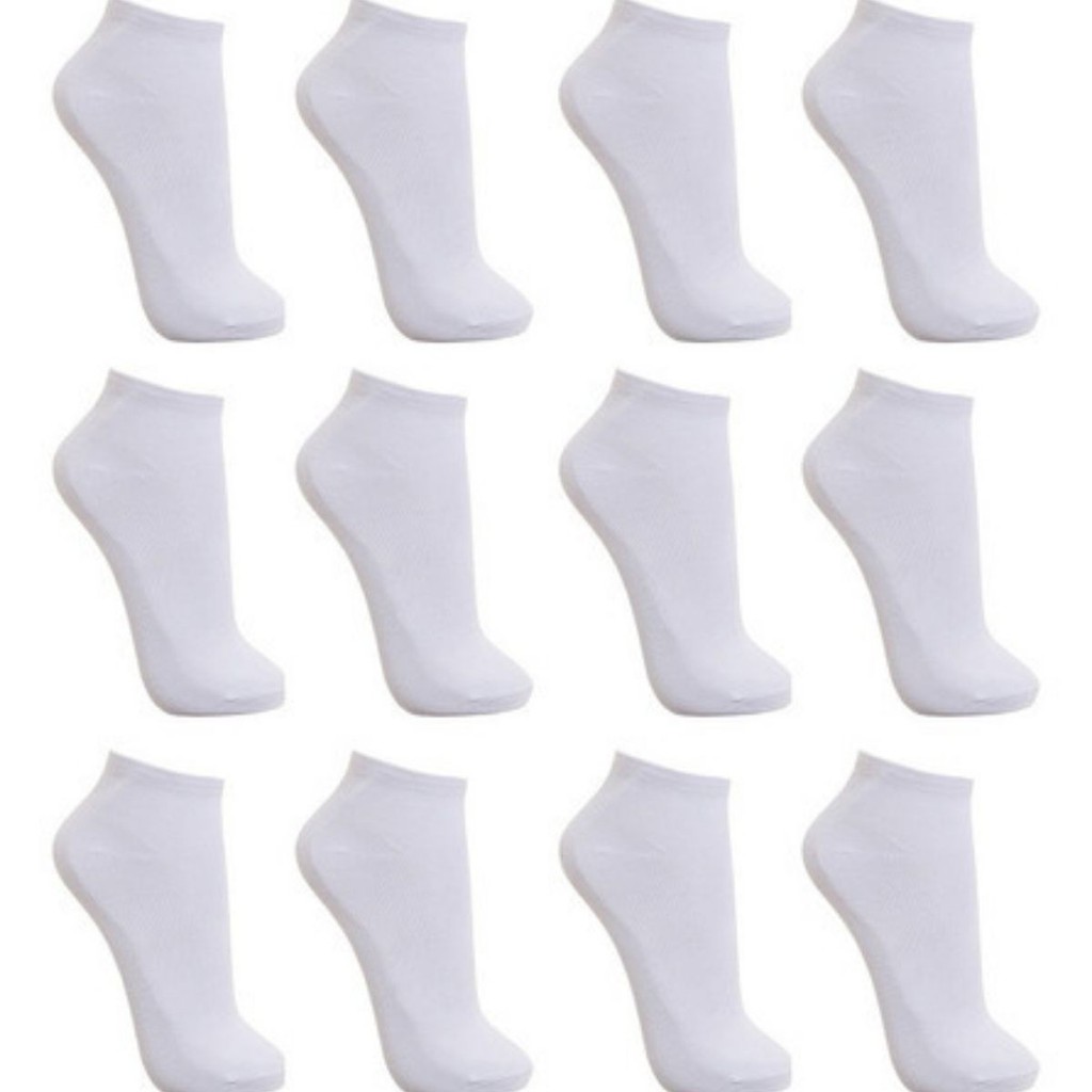 Kit 12 Pares De Meias Soquete Unisex Cano Curto Algodão -Top