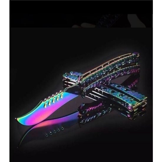 Canivete Butterfly Karambit Cs Go Trava Mola Color 0912 - Escorrega o Preço