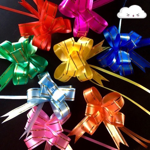 100 Laço Mágico Fita com Filete Dourado Lacinho Presente laco facil em Oferta na Shopee