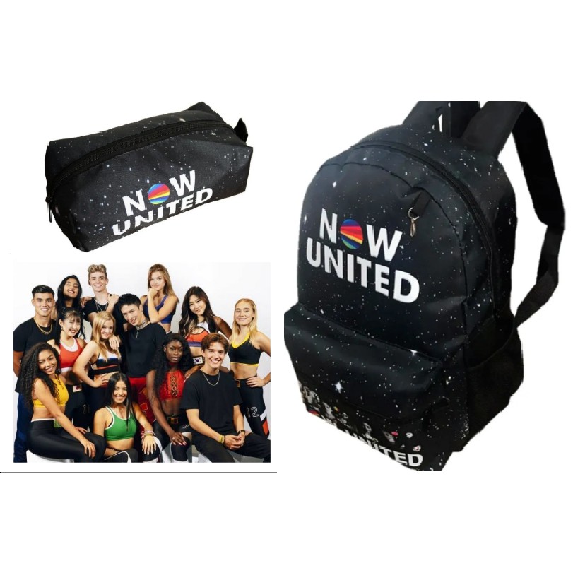 Mochila Now United banda juvenil Bolsa Feminina Costas  viagem faculdade passeio escolar