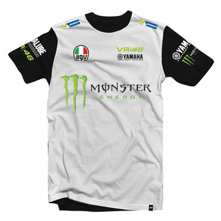 Camiseta/camisa Valentino Rossi Preto/Branco - Yamaha (moto Gp)