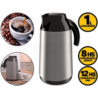 Garrafa Térmica De Mesa Inox 1 Litro Berlim De Rosca Unitermi P/ Café Chá Chimarrão Água Quente Fria em Oferta na Shopee