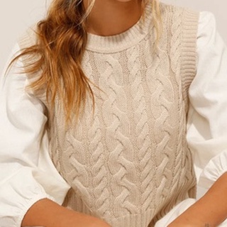 Colete Tricot Feminino texturizado tranças