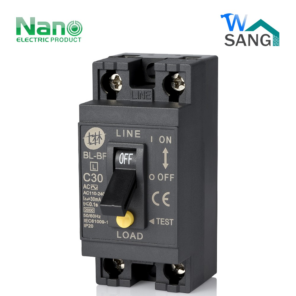 รูปสินค้า เบรกเกอร์กันดูด กันรั่ว กันช็อต NANO 15A/20A/30A รับประกัน 1 ปี