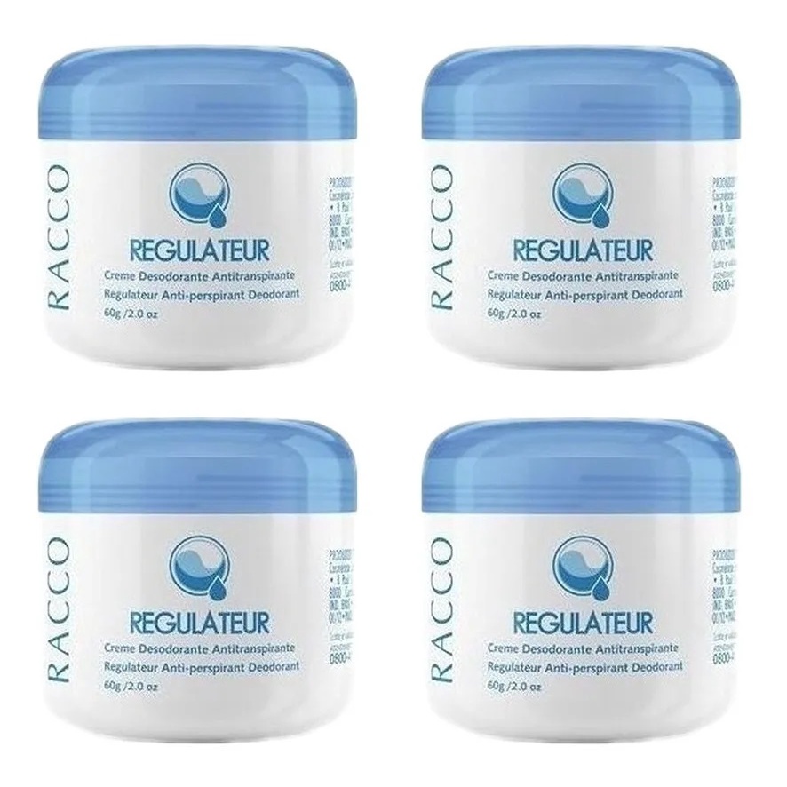 Creme Desodorante Anti Transpirante Racco - 60g - Kit 4