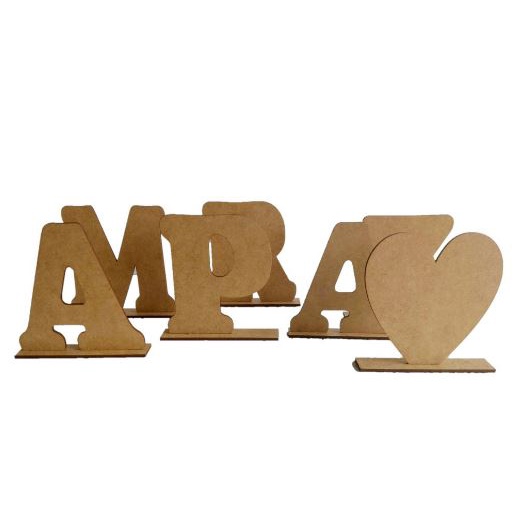 Letras MDF Para Decoração Lembrancinha Enfeite Aniversário Festa (10 cm) Cru Escolha a Quantidade