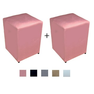 2 PUFF Decorativo banqueta sued almofadado quadrado em Oferta na Shopee