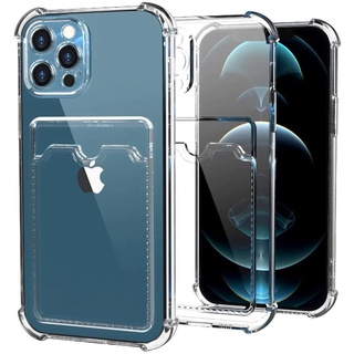Capa Transparente Com Porta Cartão IPhone 6/7/8/X/XS/XS MAX/XR/11/12/13 Capinha Case Bordas Reforçadas Anti Impacto