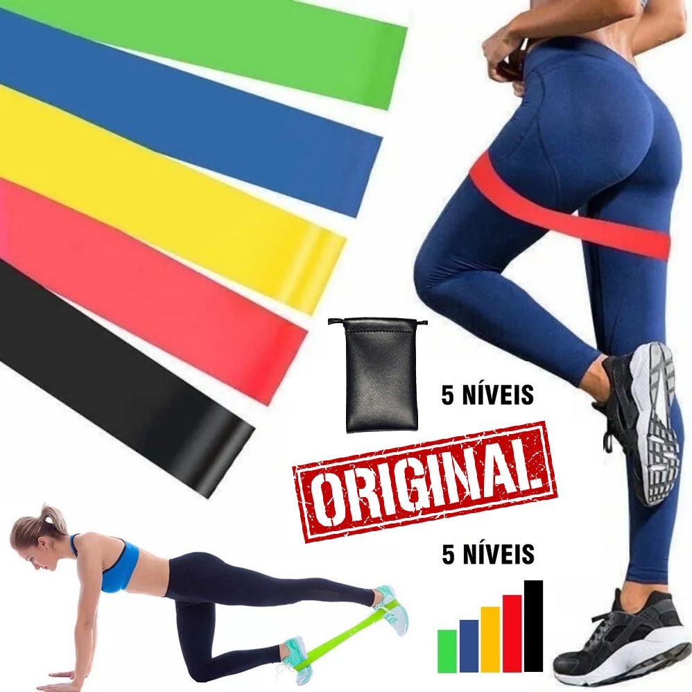 Kit 5 Mini Band Elástico Exercício Academia Malhar Fit Treino Em Casa Funcional Faixas Theraband Musculação Ombro Braço