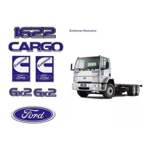 Adesivo Emblema Ford Cargo 1622 Cummins 6x2 - Completo