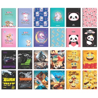 Caderno Pequeno 1/4 Espiral 48 Folhas Capa Dura