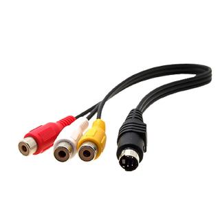 4 Pinos S-video Macho Para 3 RCA Cabo Adaptador De Vídeo Fêmea Novo