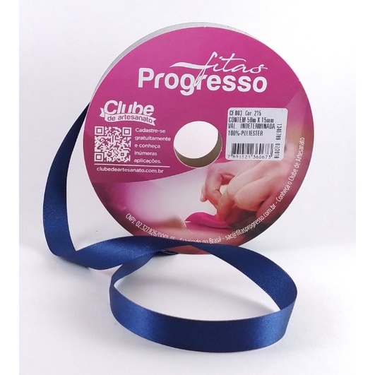 Fita Cetim Nº03 Rolo 50m, 15mm - 01unidade - Ideal para  decorações, bordados