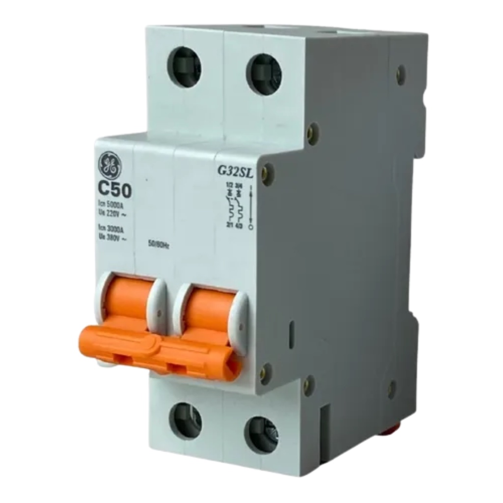 Disjuntor Bipolar Bifásico Din Ge 50a Curva C Termomagnético