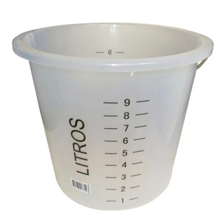 Balde Graduado 10 Litros de Polietileno 6404 BREMEN em Oferta na Shopee