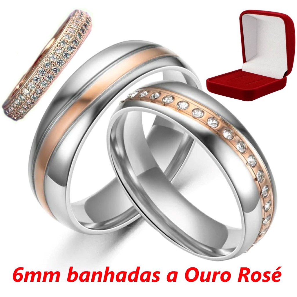 Aliança Banhada Ouro Rose - Comprar com Melhor Preço em Anéis