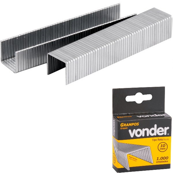 Grampo 10 mm Reto Esp 1,2mm Cx C/1000 Vonder Tapeceiro