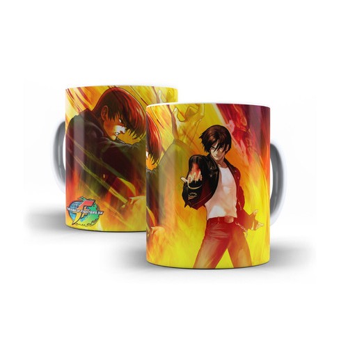 Caneca Branca de Cerâmica The King Of Fighters Kyo Game 325 ml