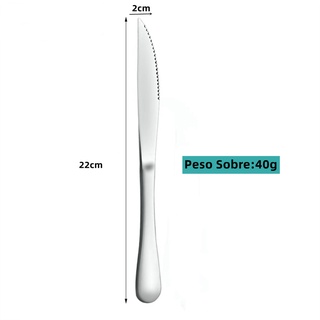 6 Peças Talheres De Aço Inox Garfo Colher Faca Colher De Sobremesa