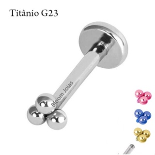 Piercing Trinity Titânio Hipoalergênico Tragus / Flat / Labret em Oferta na Shopee