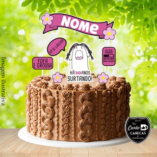 Topo Bolo Flork Mulher Estressada (LEIA A DESCRIÇÃO) em Oferta na Shopee