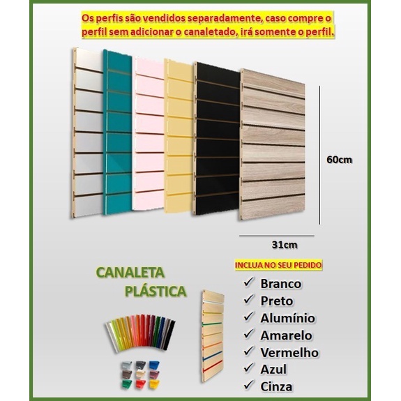 Painel Canaletado MDF (Várias Cores) 60x31