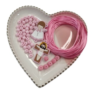 Kit para montagem de terço completo com saquinho de organza em Oferta na Shopee