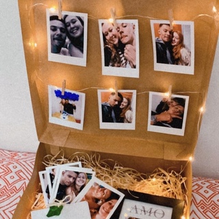 Varal de mini fotos Luminoso 10 mini Pregadores fotos inclusas Cordão Fio Led Fotos Decoração