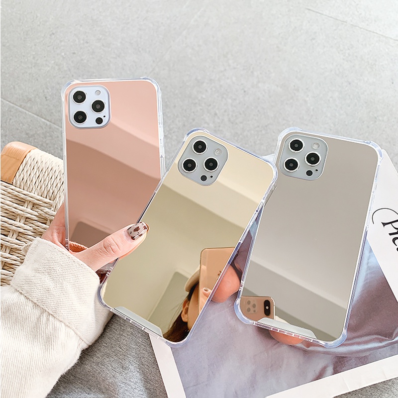 Capa Macia À Prova De Choque Espelhada Para iPhone 17 16 15 14 13 12 11 Pro Max 7 8 6 6s Plus + SE 2020 XR XS X Chapeame em Oferta na Shopee