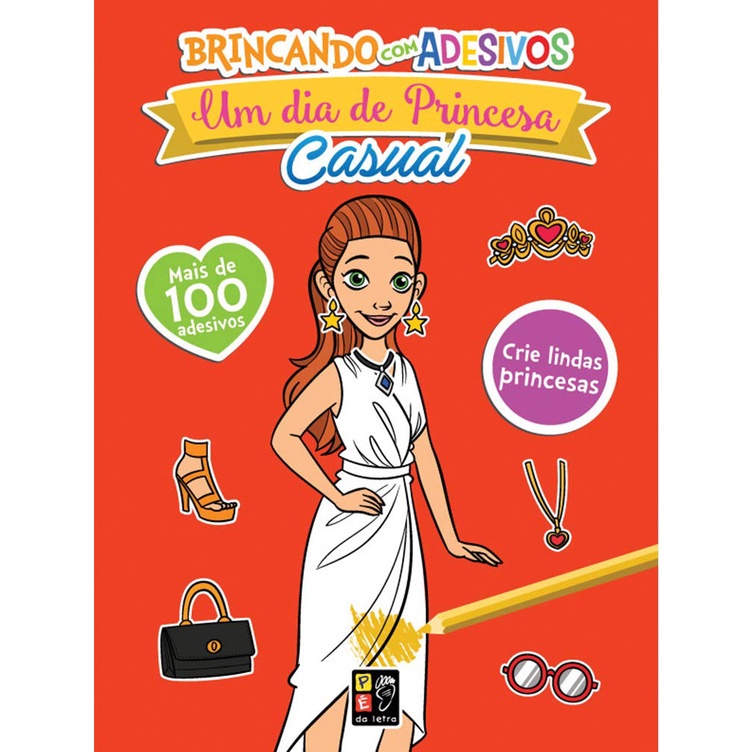 Brincando Com Adesivos - Um Dia De Princesa Casual em Oferta na Shopee