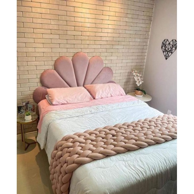 Cabeceira Solteiro Módulos Pétalas Luxo 110x60cm Estofada - 9 Cores - Aquarellaestofados