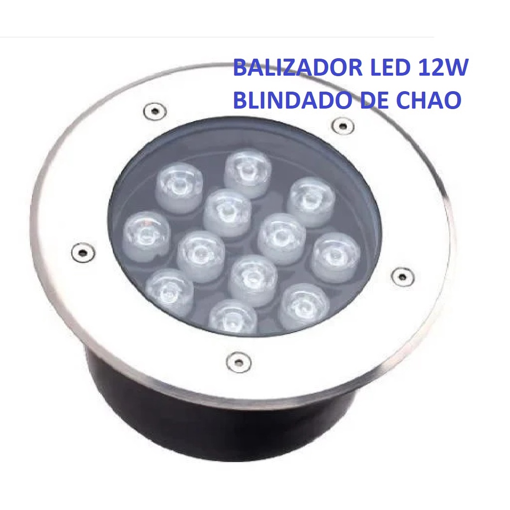 Luminária Balizador Spot Led Jardim Chão 12w Branco Quente 3000k Embutir Bivolt