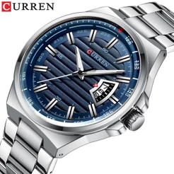 CURREN Relógio Masculino Original/Simples/Retrô/Aço Inoxidável/Calendário/Moderno/Casual/Esportivo/Executivo/À Prova D'água CR75SSX
