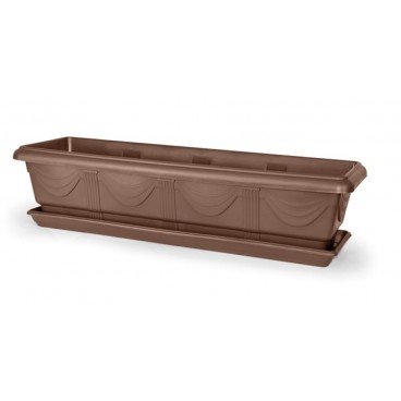 Vaso Jardineira com Prato 50 cm Nutriplan cor Tabaco