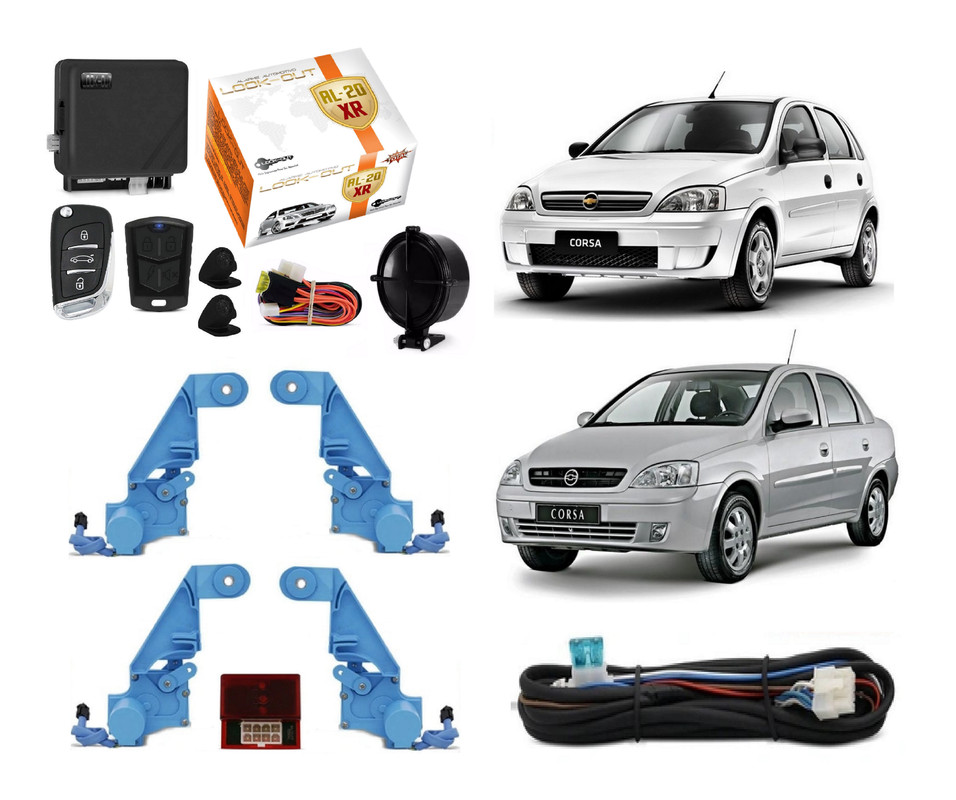 Kit Alarme Canivete + Trava Eletrica Corsa novo Joy 4 Portas