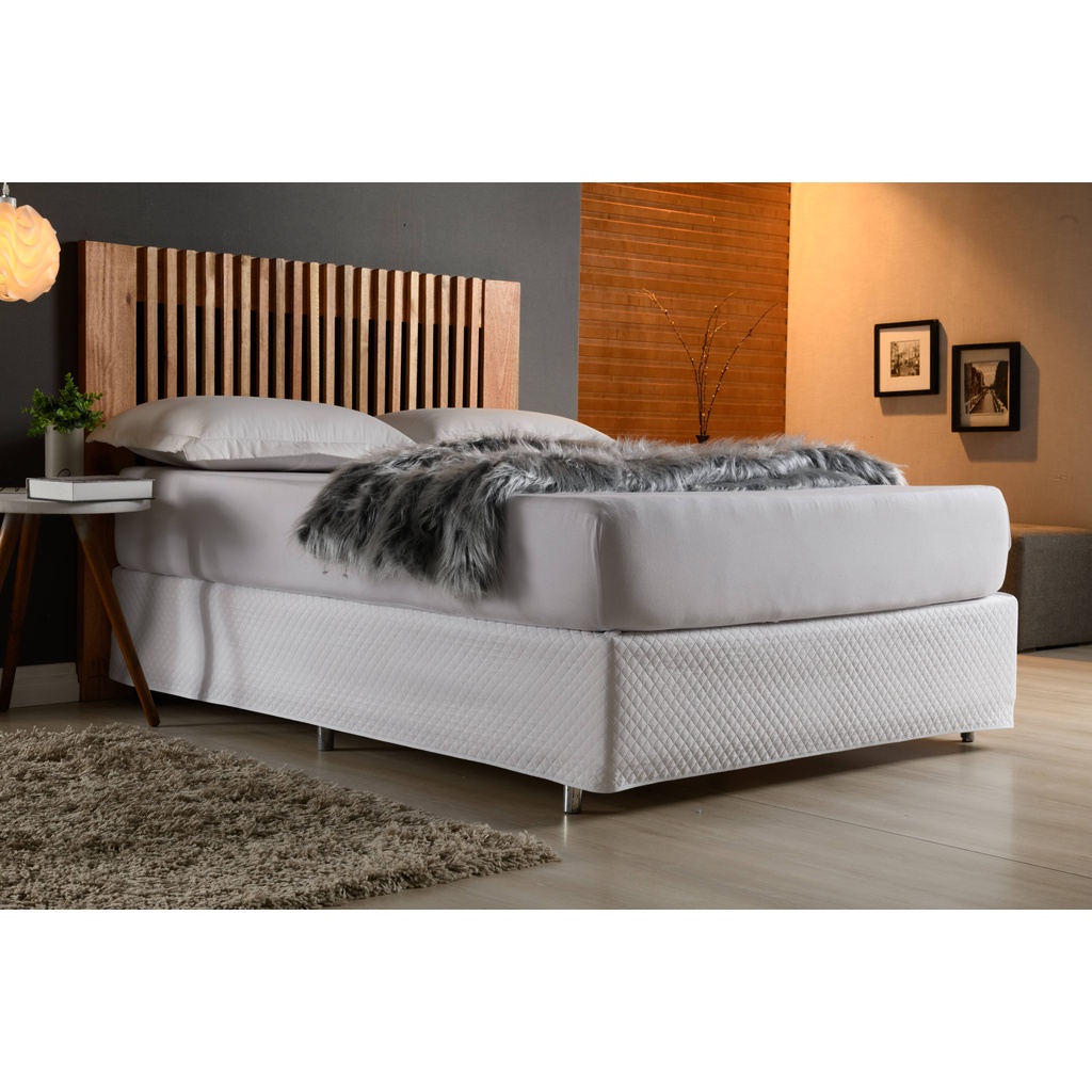 Capa Para Proteção De Cama Box Branco King