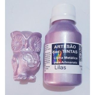 Tinta Metálica Lilás - Tinta Para Arte e Artesanato, gesso - 100Ml em Oferta na Shopee