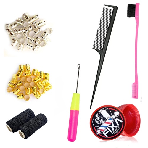 KIT TRANCISTA - AGULHA ENTRELANCE - PENTE SEPARADOR DE MECHA DE CARBONO - - ANÉIS DE DREAD - LASTEX - ESCOVA BABY HAIR em Oferta na Shopee