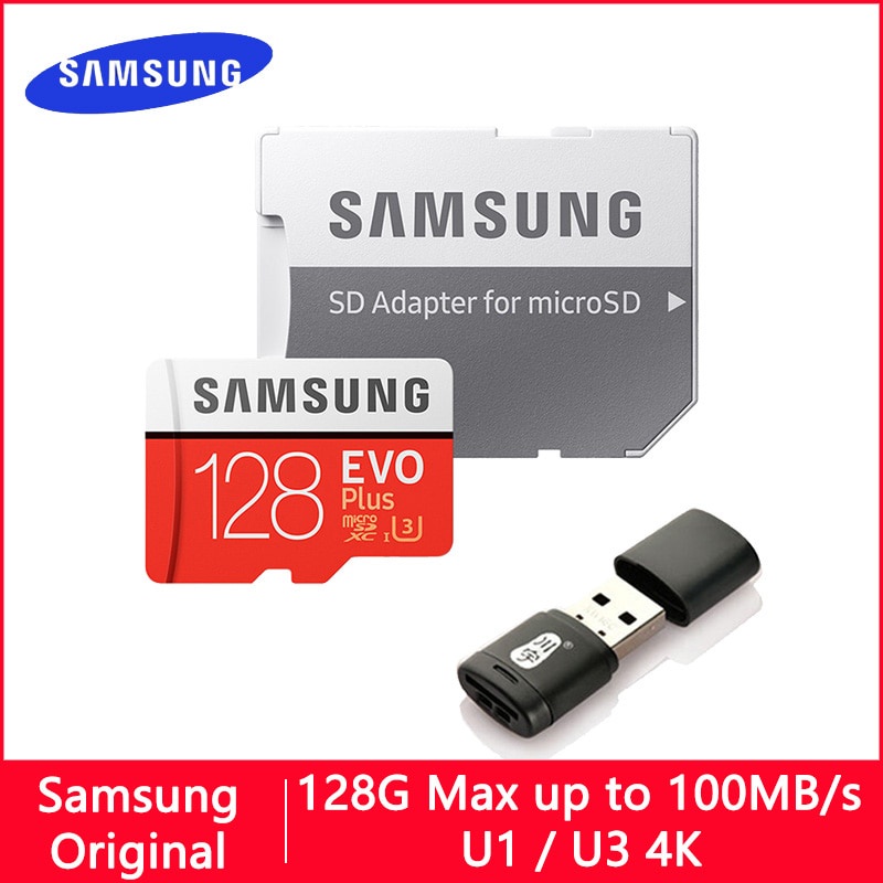 Cartão De Memória Flash SAMSUNG EVO Plus Micro SD 64GB 32GB 512GB 256GB 128GB U1 U3 4K Cartões Microsd TF