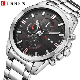 CURREN Marca De Luxo casual Moda Masculina De Quartzo De Aço Inoxidável Relógios De Pulso Esportivos À Prova D