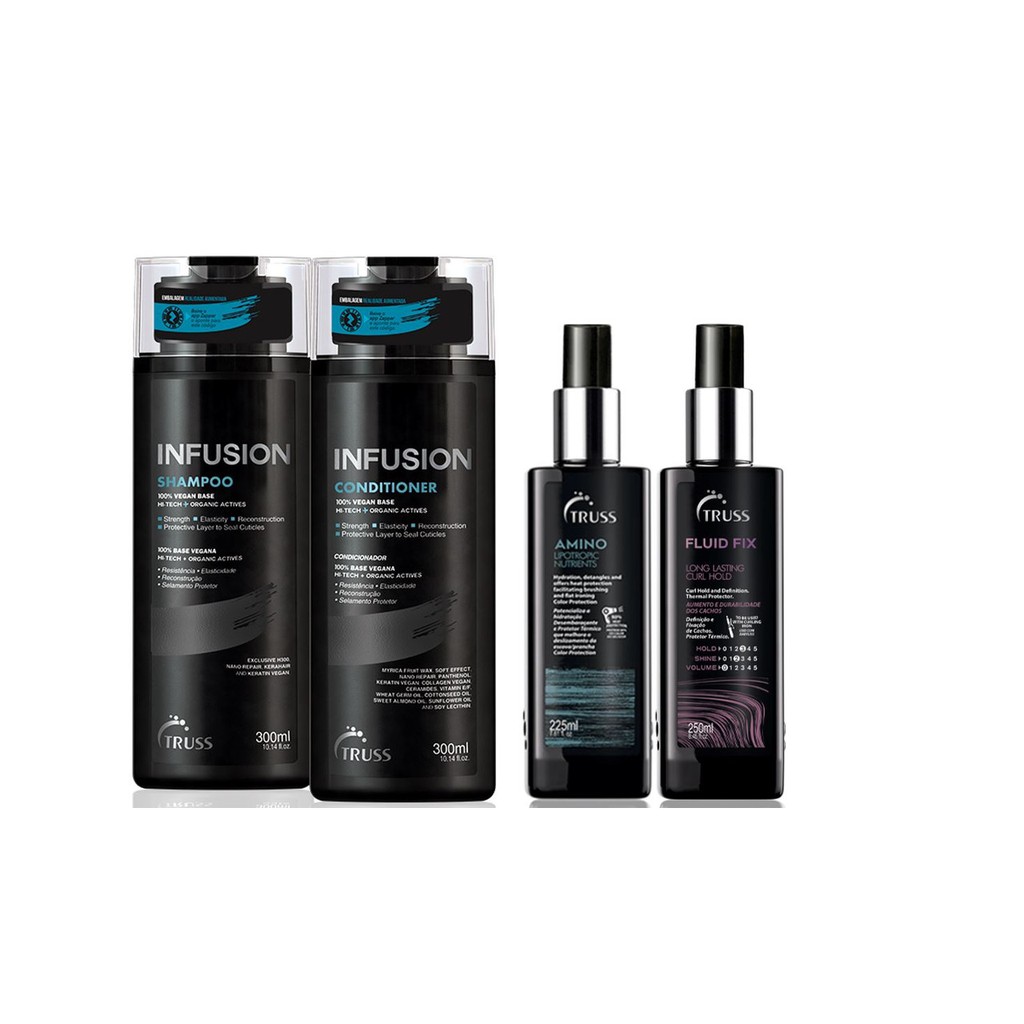 Truss Infusion Shampoo e Condicionador e Amino e Fluid Fix