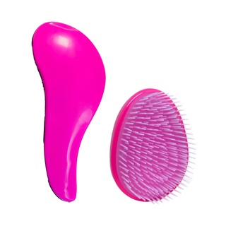 Kit com Mini escova Desembaraçadora Ovo rosa e 1 Escova de Cabelo Desembaraçadora