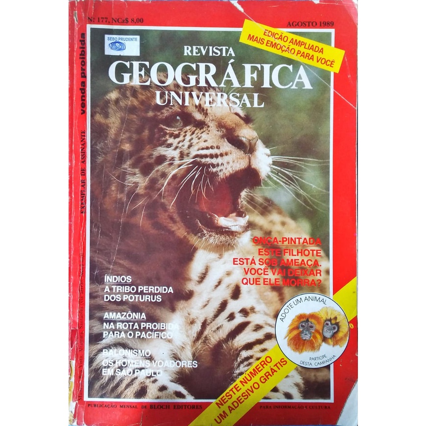 Revista  Geográfica Universal N° 177 Agosto 1989