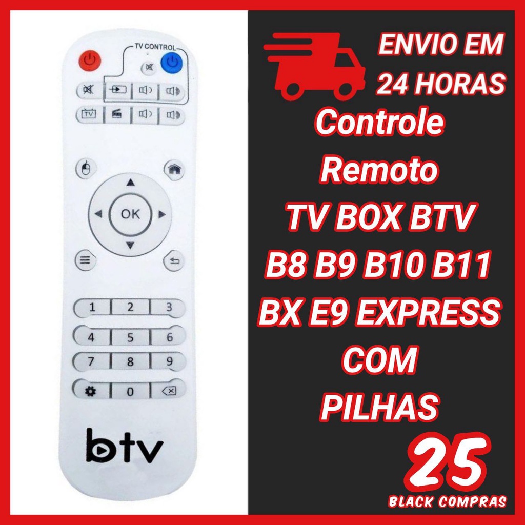 9035 Controle Remoto Btv Express Com Pilhas