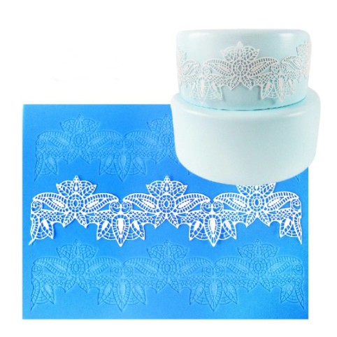 Tapete Texturizador De Silicone Renda Liquida Flor de Lotus Biscuit Confeitaria