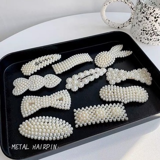 6 Presilhas com Pérolas Geométricas Fashion / Grampo de Cabelo / Acessórios para Cabelos
