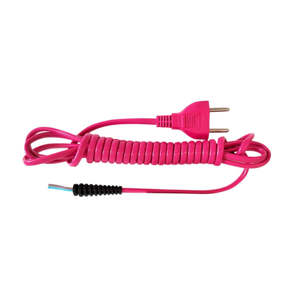 Cabo Com Luvas Prancha Chapinha Taiff 2x0,75 Rosa